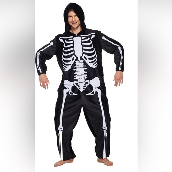 NWT Medium Unisex Skeleton Pajama Onesie - Picture 2 of 8